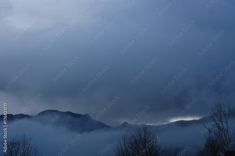Cloudy sky in Bohinj, Slovenia