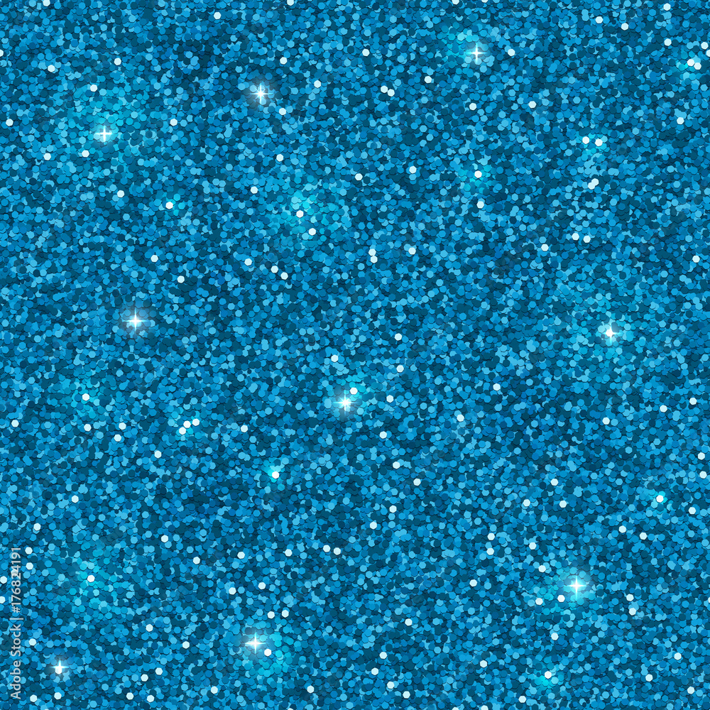 Fototapeta premium Glitter seamless pattern, blue sparkles. Vector