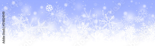 Purple winter banner with snow