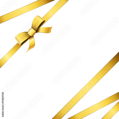 Gift background with copy space, gold ribbon border