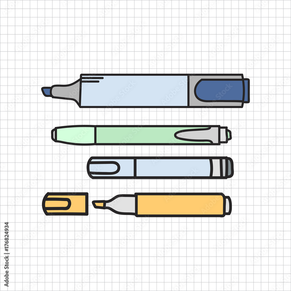 Vector of stationery doodle style Vector of stationery doodle style