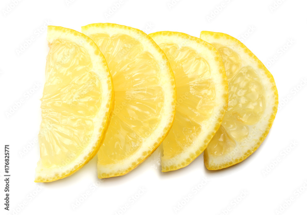 healthy food. sliced lemon isolated on white background top view healthy food. sliced lemon isolated on white background top view