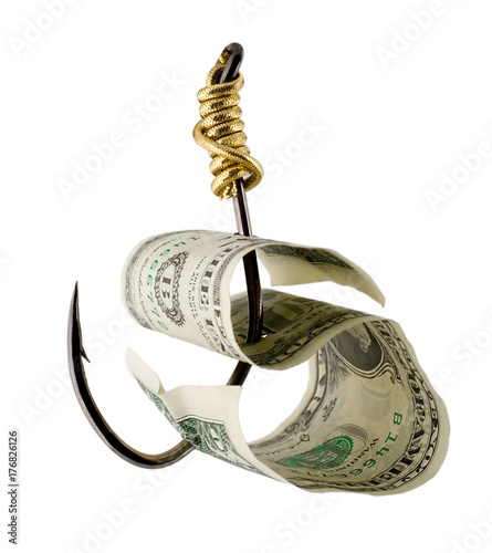 dollar bill on a fishhook photo