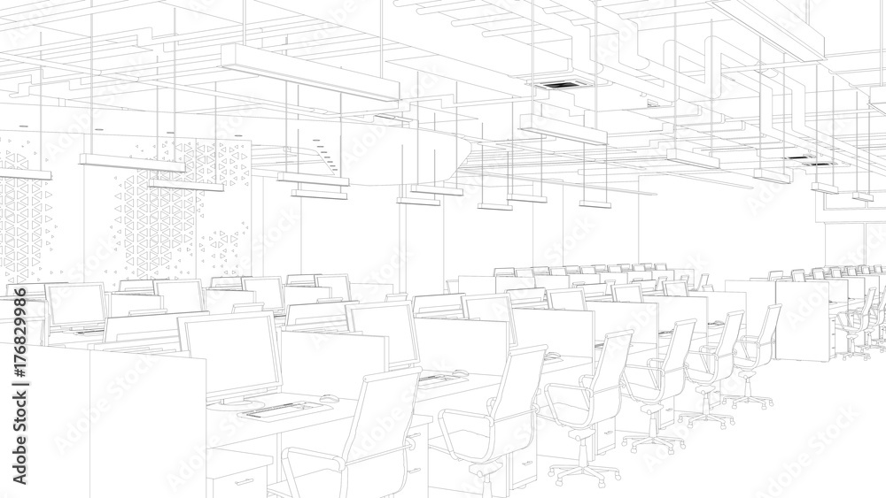 CAD Planung von Callcenter Büro