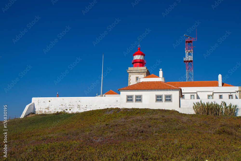 Lighthouse in the western point of Europe in Portugal Cabo da Roca