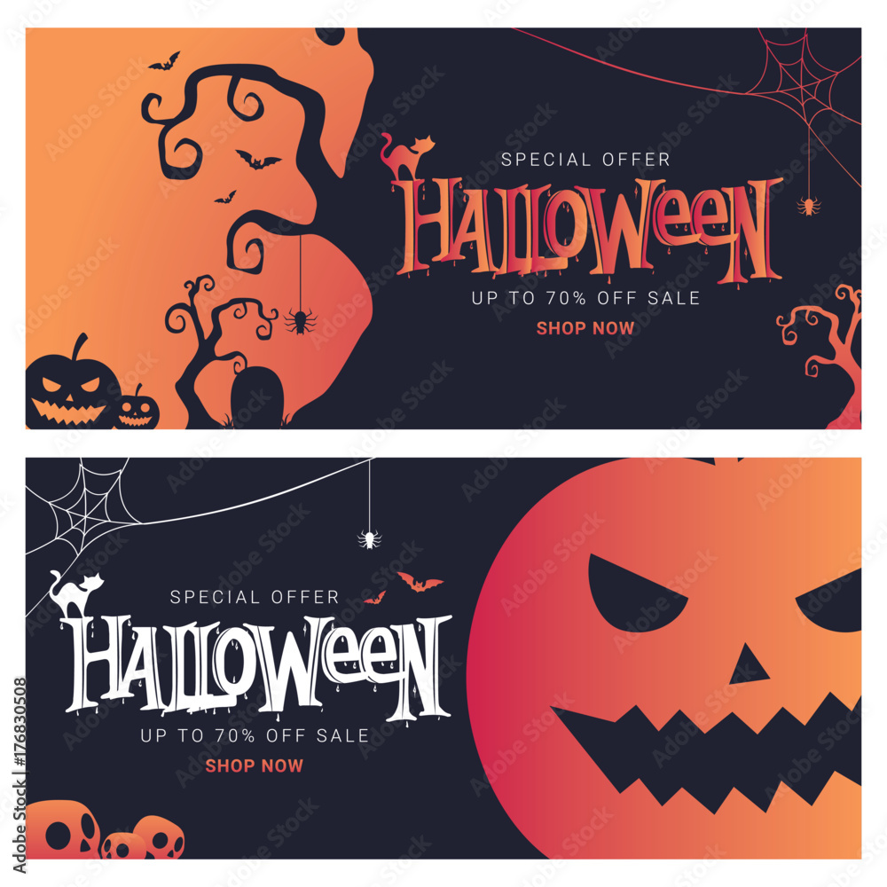 Halloween big sale banner. Vector illustration Halloween big sale banner. Vector illustration
