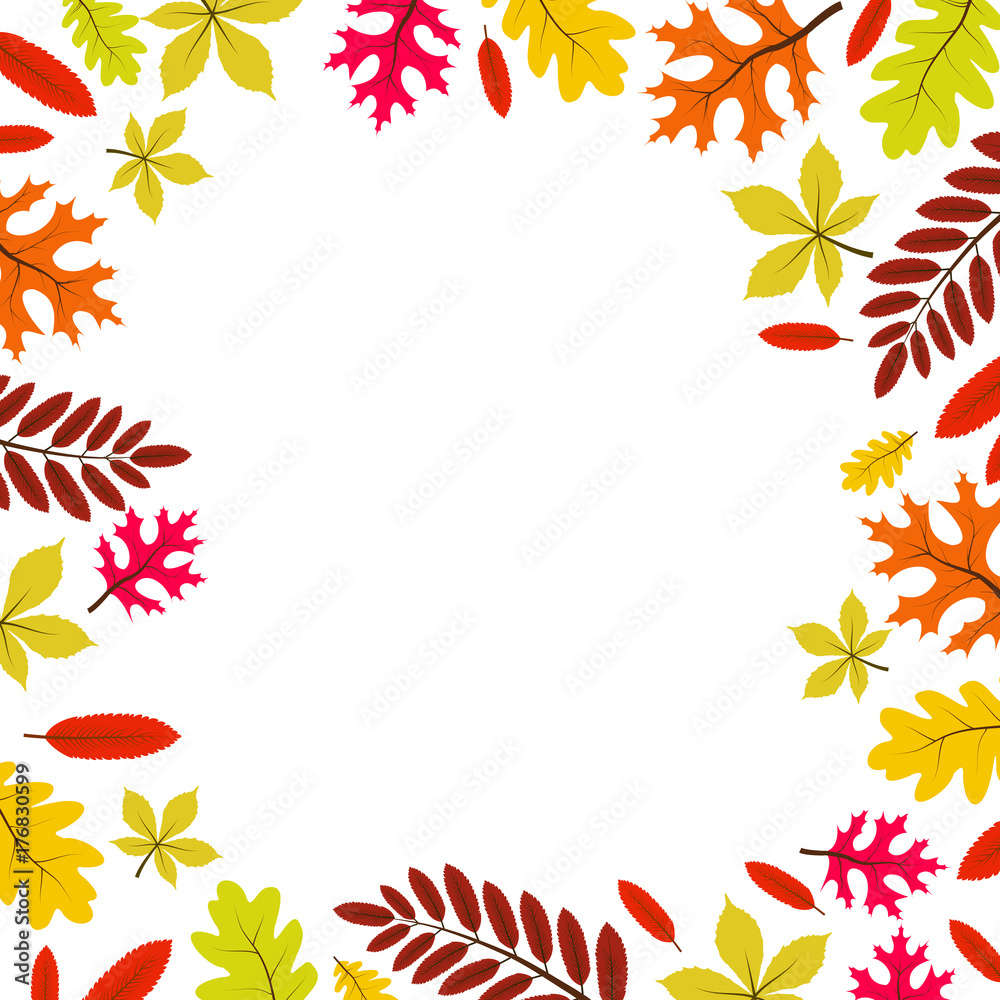 Beautiful autumn leaves frame with copy space vector Beautiful autumn leaves frame with copy space vector