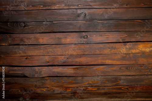 Dark boards wooden abstract background. Top view