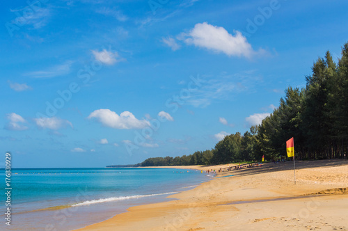 Beautiful tropical beach with sea view, clean water and blue sky