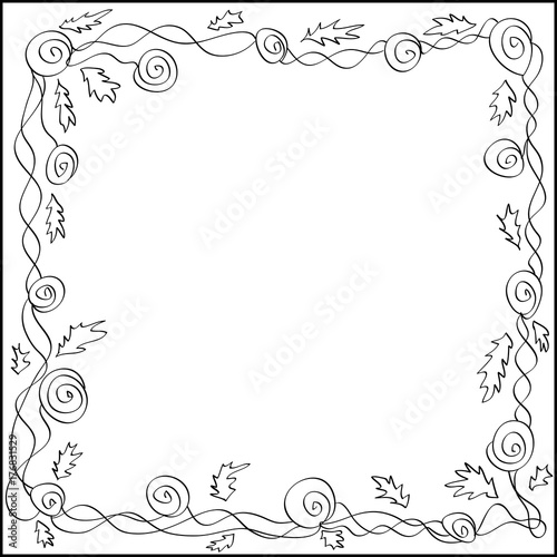 Square frame of climbing roses, coloring