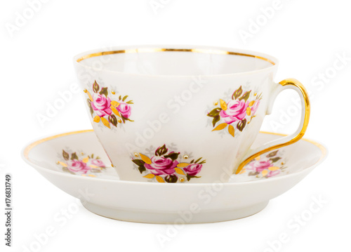one teacup with saucer