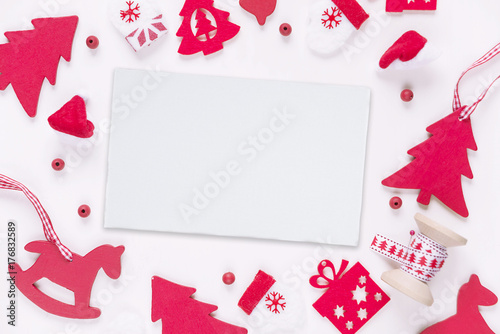 Flat lay Christmas composition