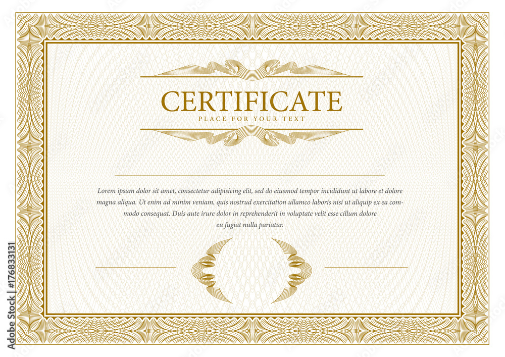 Certificate. Template diploma currency border. - obrazy, fototapety, plakaty 