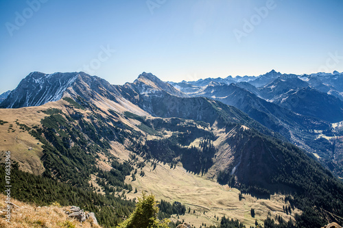 Blick auf die Allgäuer Alpen vom Ponten aus