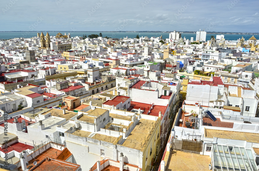 Vista aérea de Cádiz. España. 