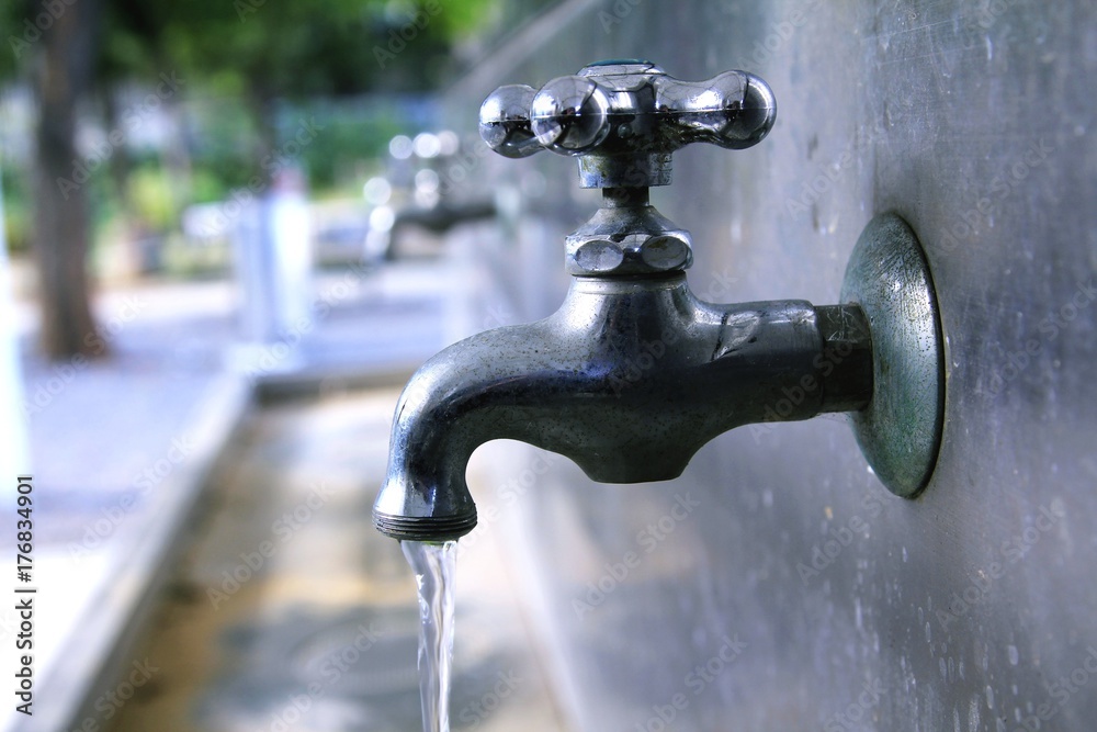 Park Faucet leaking with water Park Faucet leaking with water