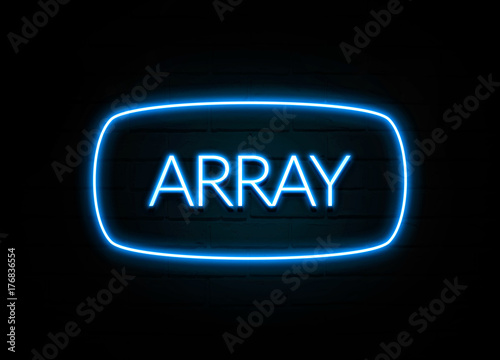 Array - colorful Neon Sign on brickwall
