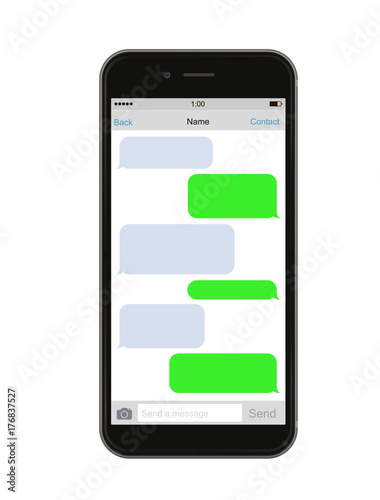Smartphone chatting SMS Messages speech Bubbles - stock vector.