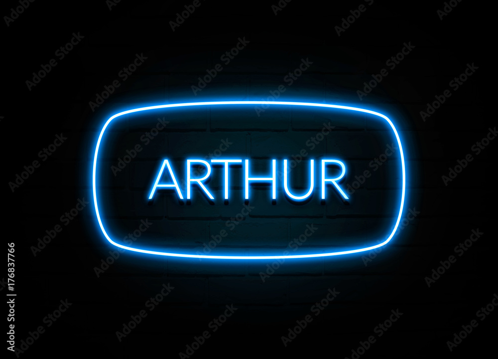 Arthur  - colorful Neon Sign on brickwall