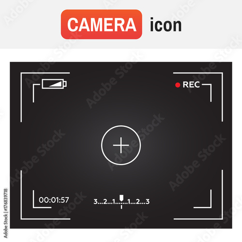 Camera viewfinder. Template focusing screen of the camera