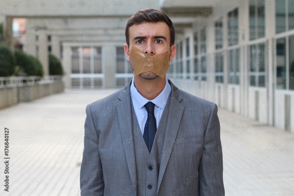 Censored businessman unable to express his opinion Censored businessman unable to express his opinion