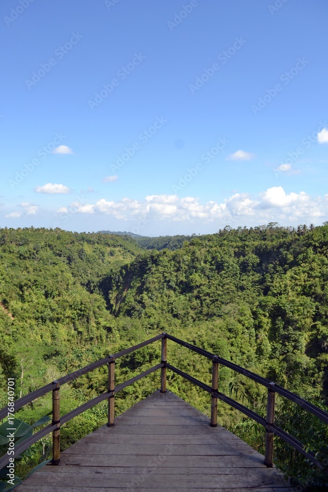 The wonderful view of Karangasem Regency (taken from Banjar Atugan) in Bali, Indonesia