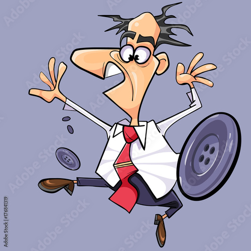 cartoon the man in the tie got scared out and jumps