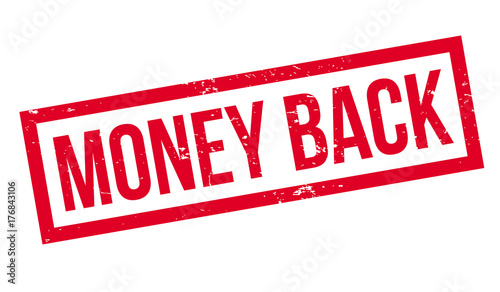 Money Back rubber stamp. Grunge design with dust scratches. Effects can be easily removed for a clean, crisp look. Color is easily changed.