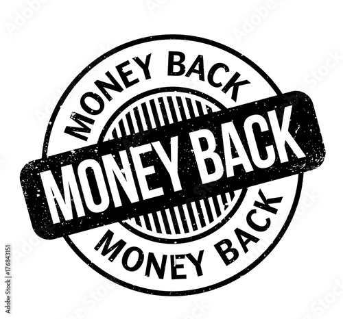 Money Back rubber stamp. Grunge design with dust scratches. Effects can be easily removed for a clean, crisp look. Color is easily changed.