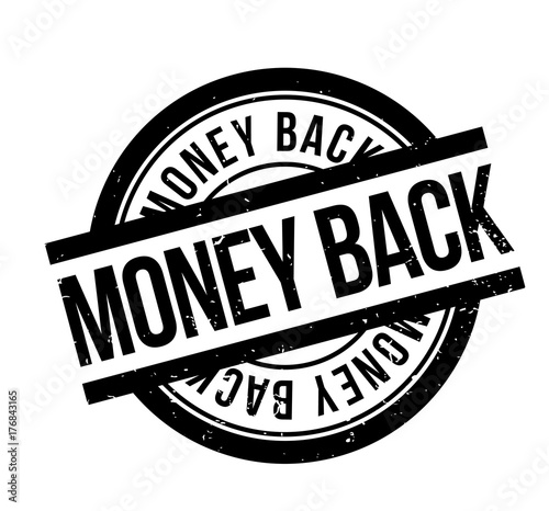 Money Back rubber stamp. Grunge design with dust scratches. Effects can be easily removed for a clean, crisp look. Color is easily changed.