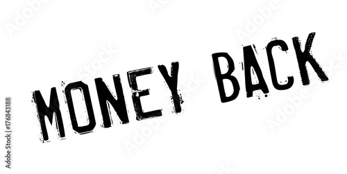 Money Back rubber stamp. Grunge design with dust scratches. Effects can be easily removed for a clean, crisp look. Color is easily changed.