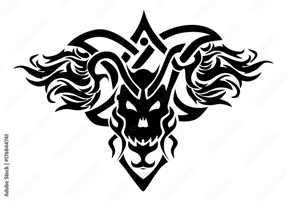 Fototapeta premium skull ornament tattoo