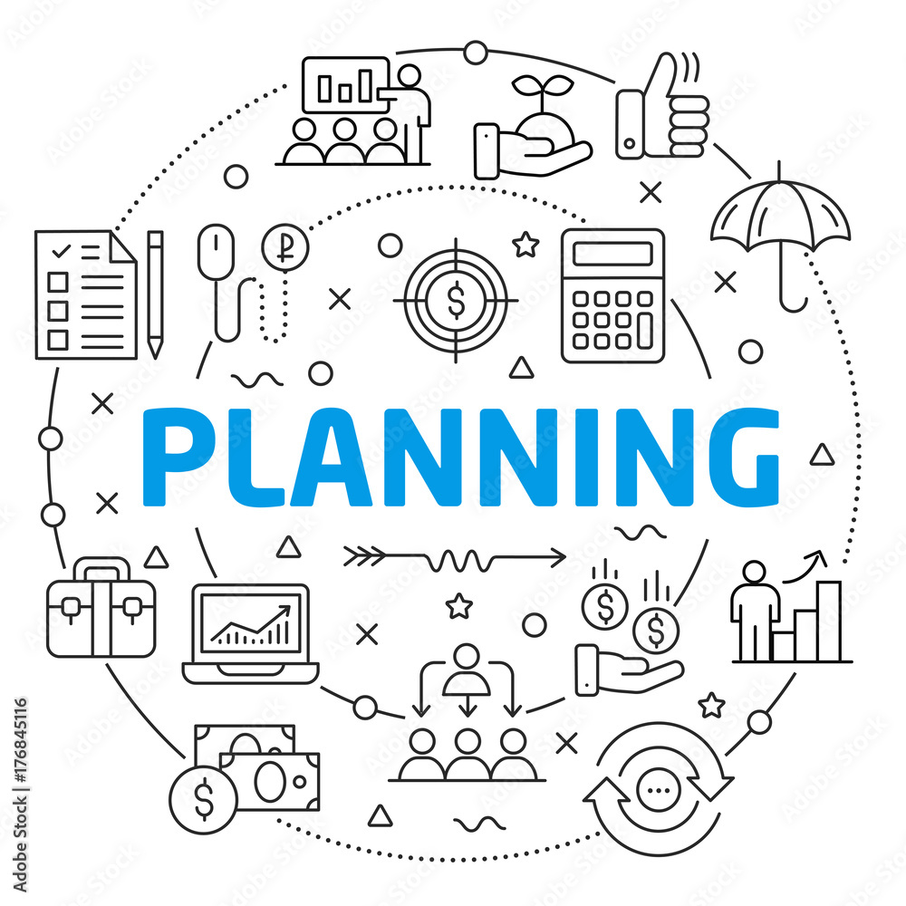 Planning Linear illustration slide for the presentation