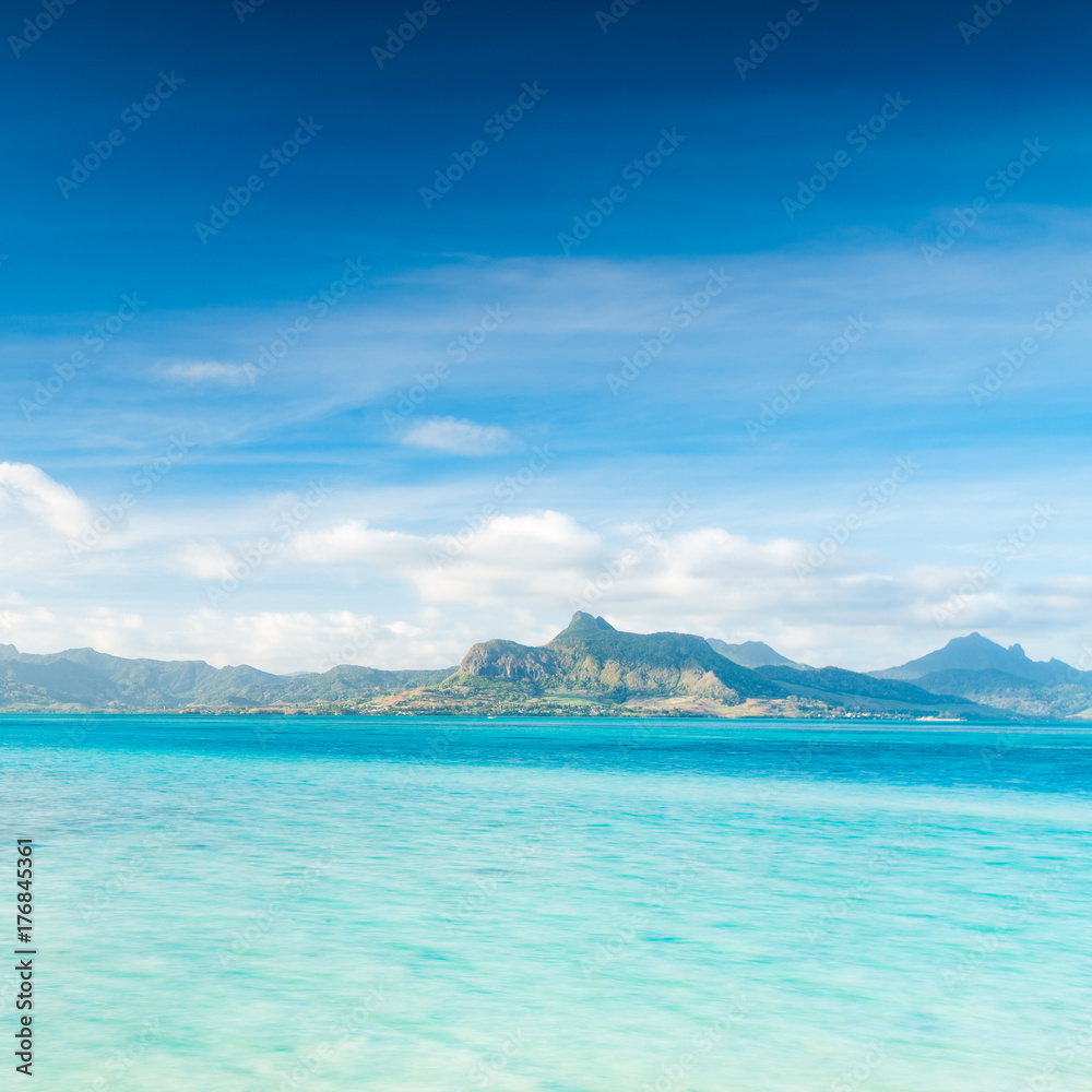 View of a sea at day time. Mauritius.