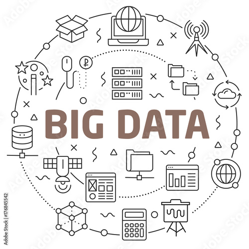 Wallpaper Mural Big Data Linear illustration Torontodigital.ca