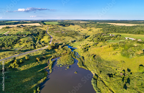 Aerial view of swamps in Kursk Oblast of Russia © Leonid Andronov