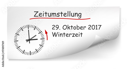 Zeitumstellung 29.10.2017