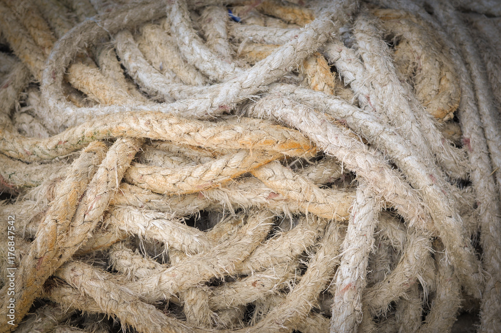 Nautical rope, closeup background texture