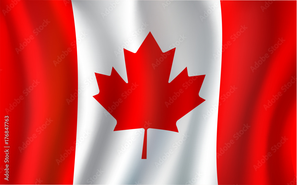 Fototapeta premium Canadian flag, maple leaf 3d symbol of Canada