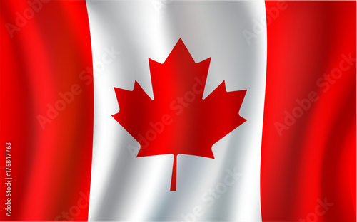 Canadian flag, maple leaf 3d symbol of Canada