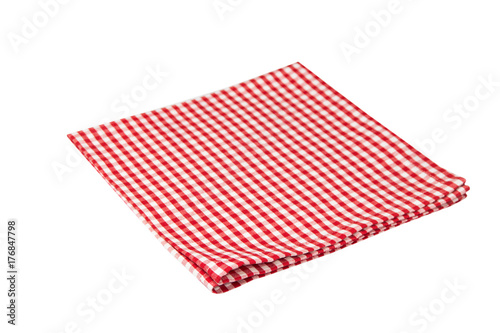 The checkered tablecloth isolated