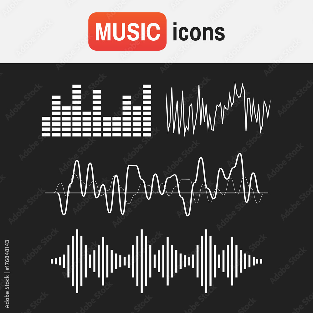 wave sound music. Sound waves concept vector