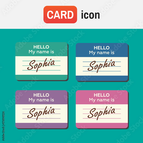 Wallpaper Mural name tag banner. Name tag set. Hello my name is. card, Label sticker, introduce badge Torontodigital.ca