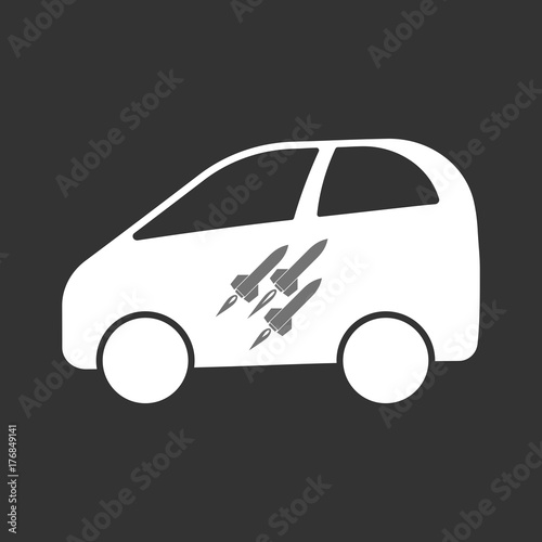 Isolated electric car with missiles