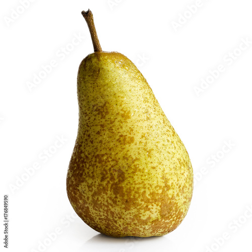 Single abate fetel pear isolated on white.