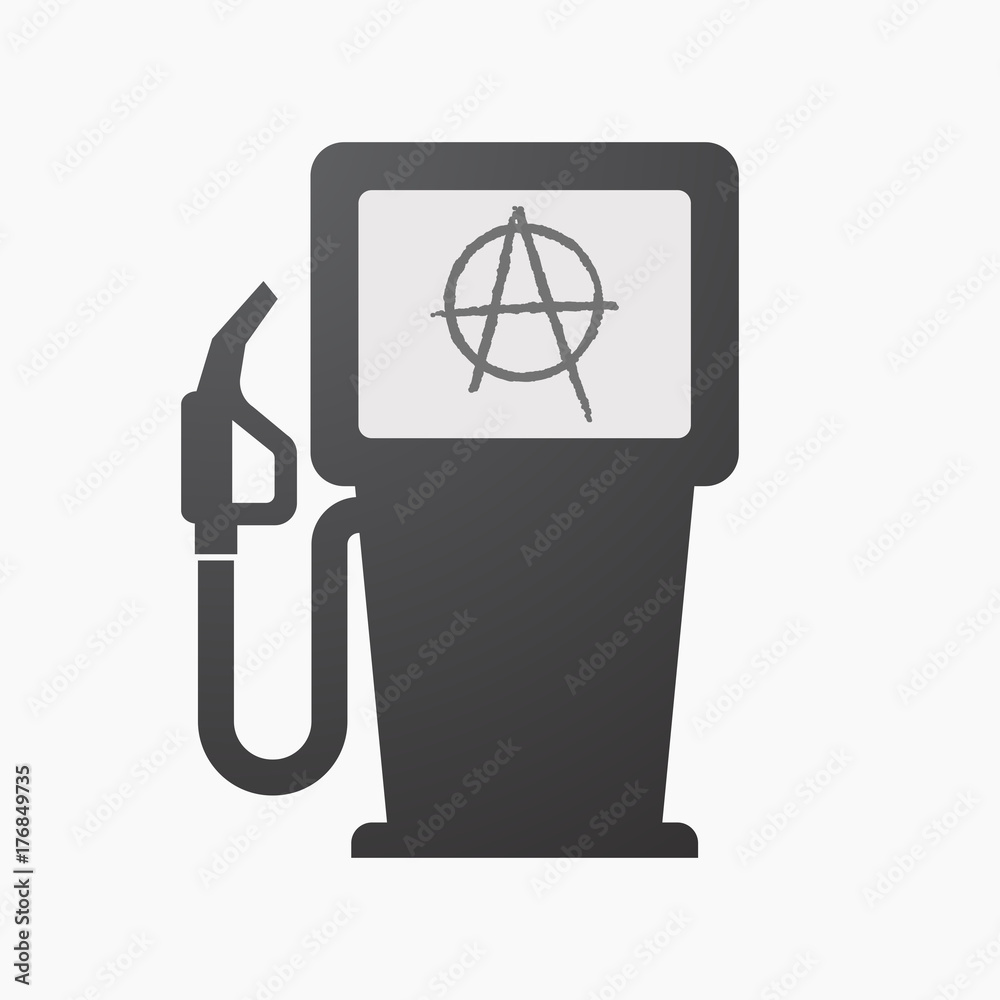 Isolated fuel pump with an anarchy sign Isolated fuel pump with an anarchy sign