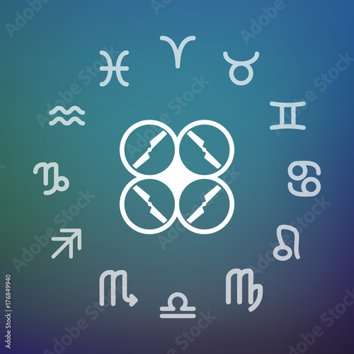Horoscope circle with a drone