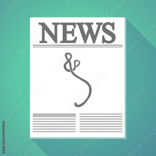 Long shadow  newspaper with  an ebola sign