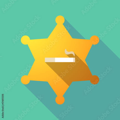 Long shadow sheriff star with a cigarette