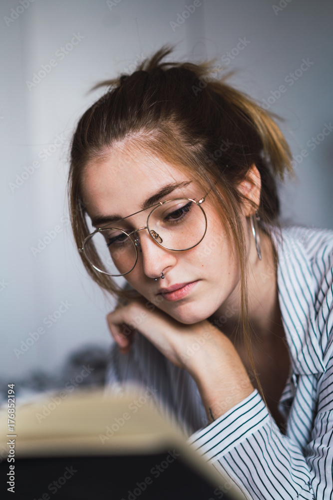 Attractive woman with book